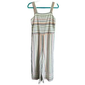 BeachLunchLounge Linen Blend Striped Romper Women's Small